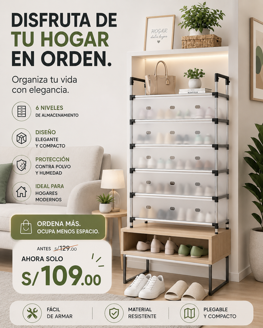 ORGANIZADOR DE ZAPATOS DE 6 NIVELES